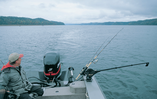 Trolling without a downrigger: tackle help