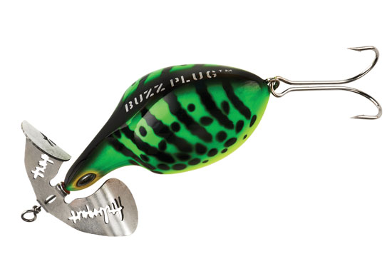Megastrike Cavitron Buzzbait, 1/4-Ounce, Red Blade/Chartreuse Skirt, Spoons  -  Canada